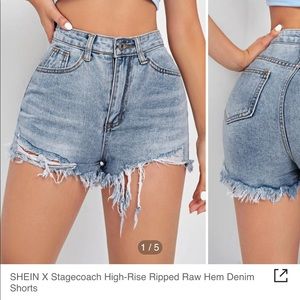High waisted jean shorts